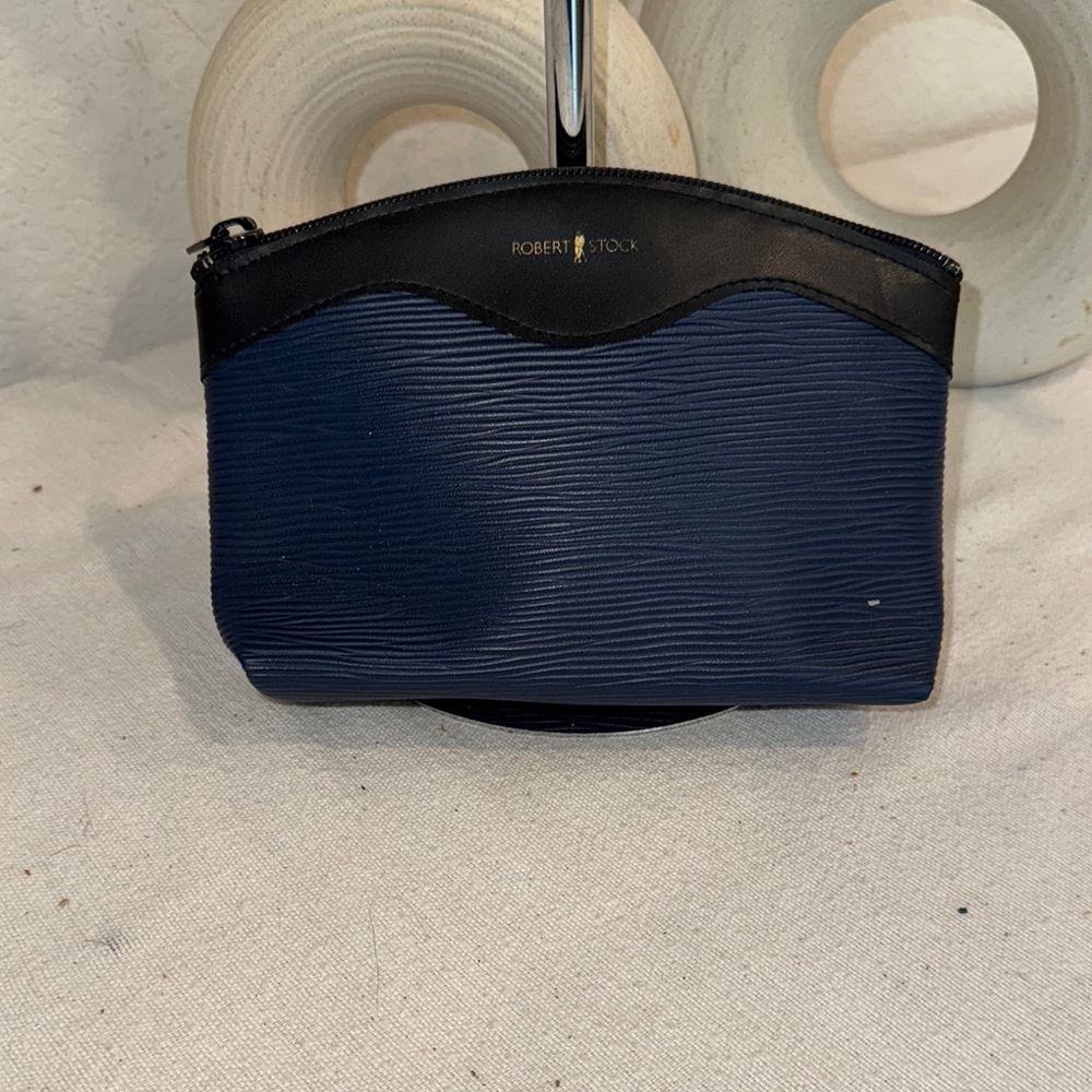 Authentic Robert Stock Blue and Black Pouch